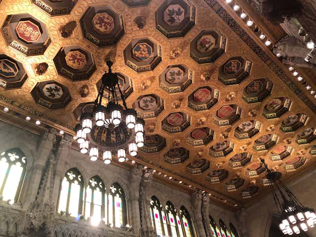 The ceiling of Canada's Senate chamber.