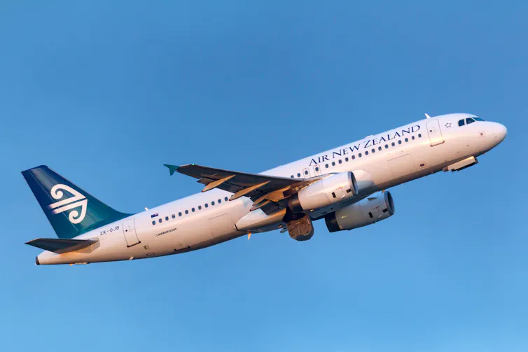 Air New Zealand plane flying in sky