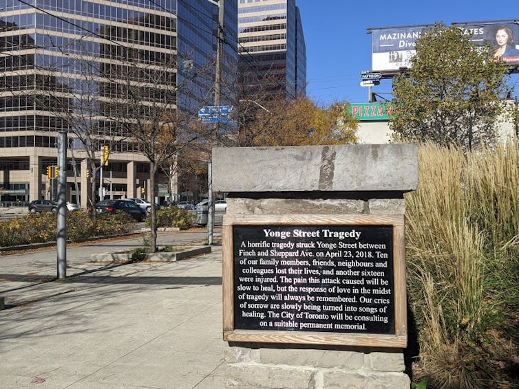 Olive Parkette in Toronto with Van Attack Plaque