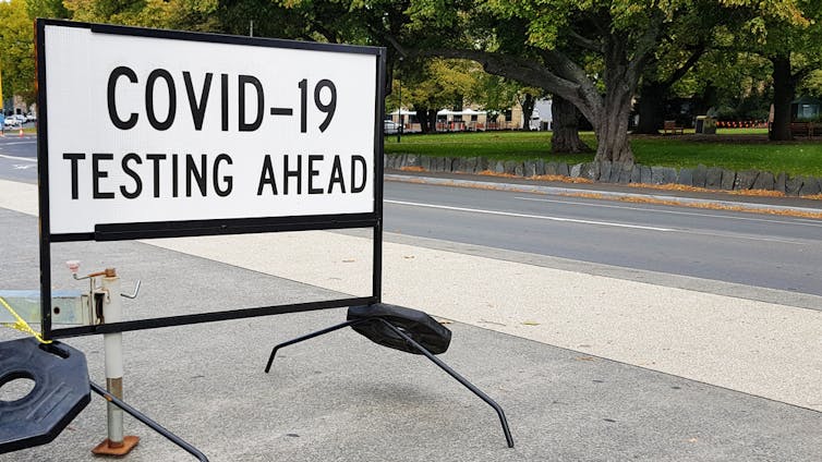 COVID-19 testing sign