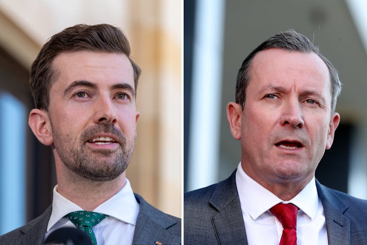 Portraits of Zak Kirkup and Mark McGowan.