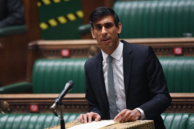Rishi Sunak delivering the March 2021 budget