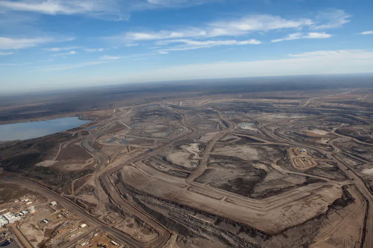 Huge oil field, destroyed landscape