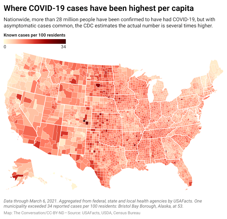 covid-19 rates in US per capita