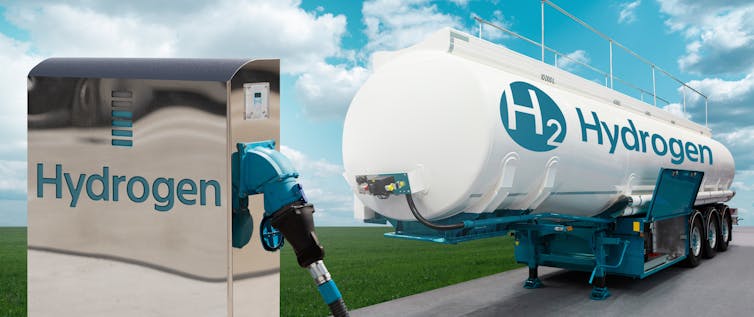Hydrogen fuelling station and tanker