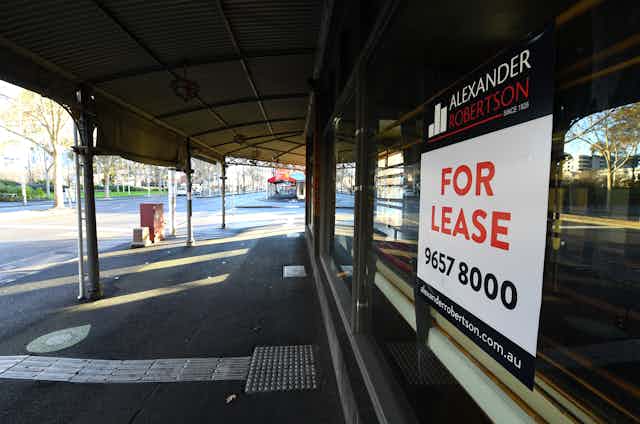A 'for lease' sign in Melbourne.