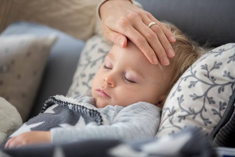 A toddler sleeping