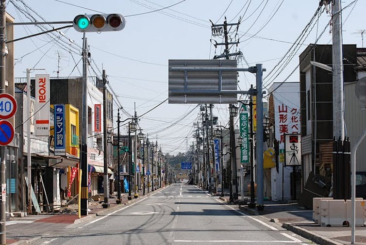 An empty street in Japan.