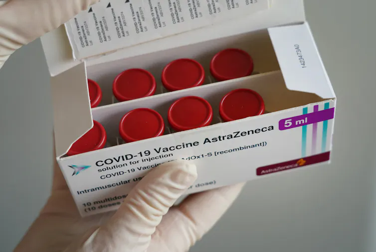 A box of AstraZeneca vaccine vials