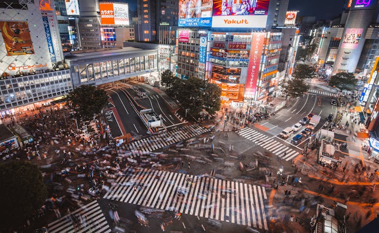 Busy japan intersection