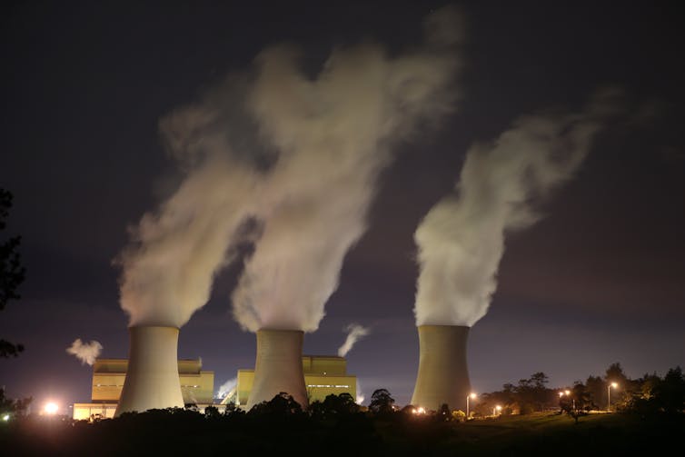 Yallourn power station at night