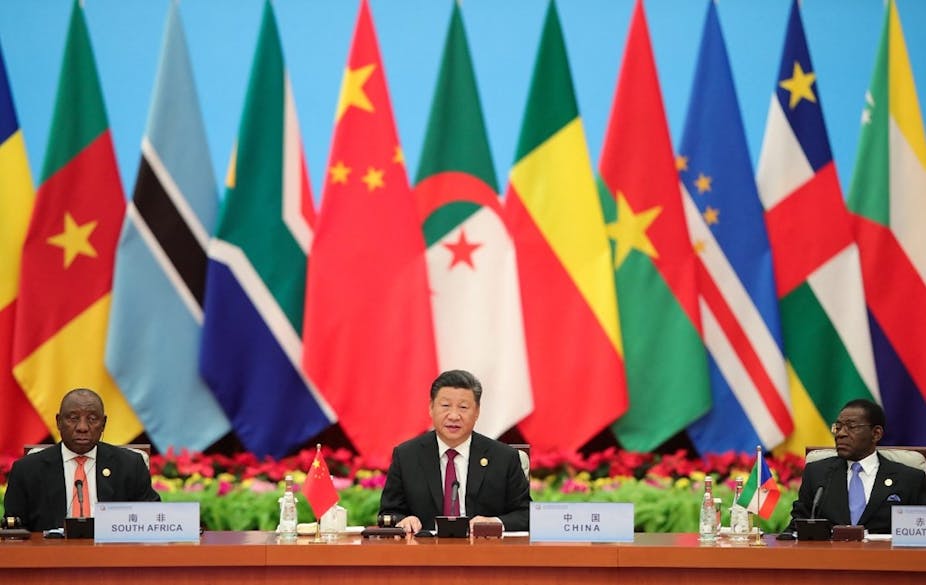 Xi Jinping, Cyril Ramaphosa et Teodoro Obiang