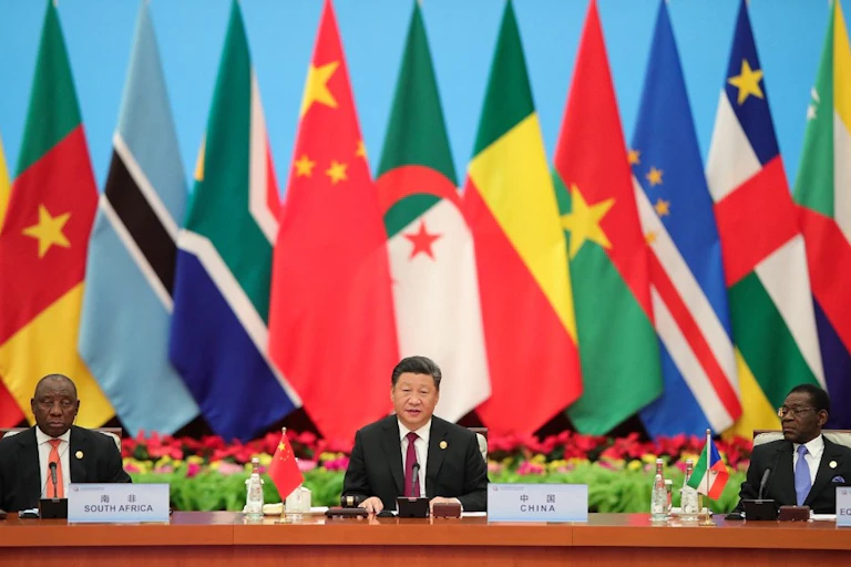 Xi Jinping, Cyril Ramaphosa et Teodoro Obiang