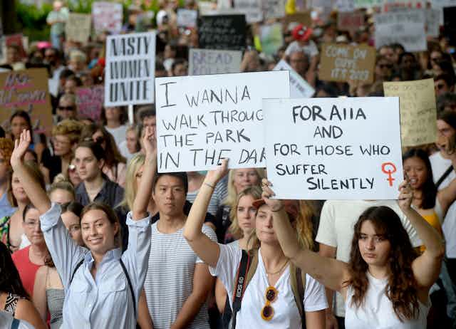 Protestors at the 2019 Sydney Womens march