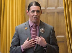 Liberal MP Robert-Falcon Ouellette stands in the House of Commons