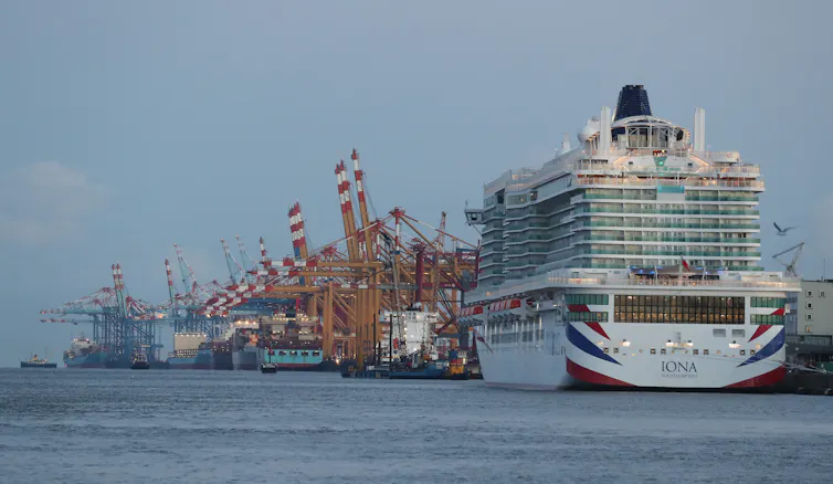 P&O Cruises' new ship the Iona, moored