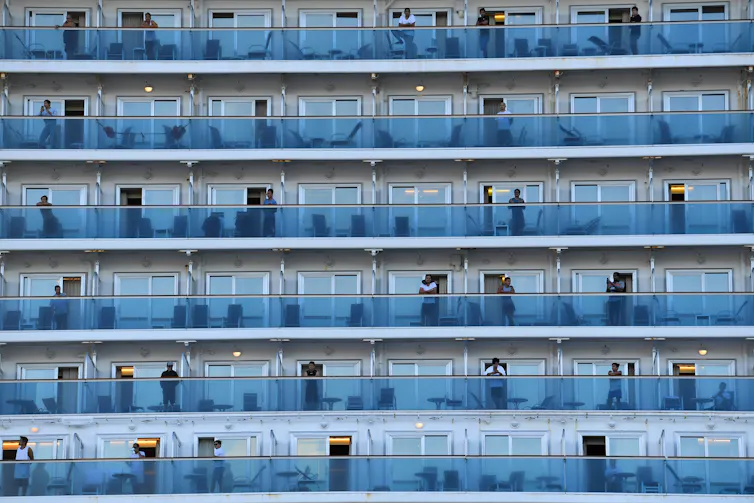 Crew onboard the Ruby Princess