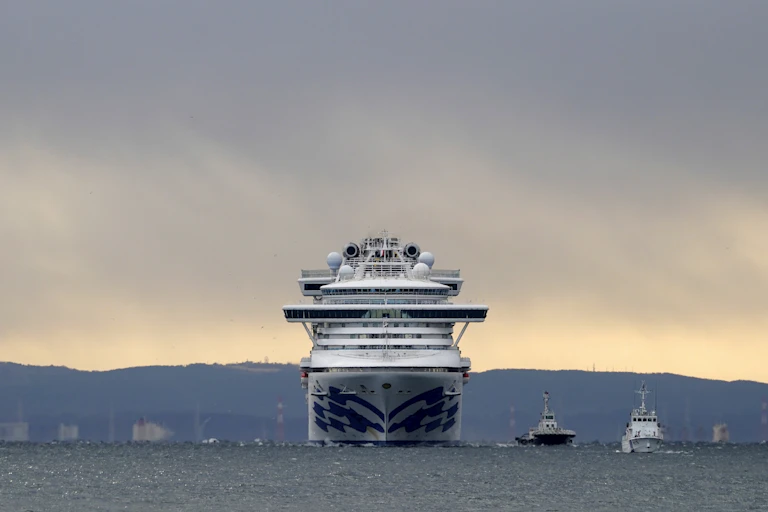 Cruise ship Diamond Princess under stormy skies