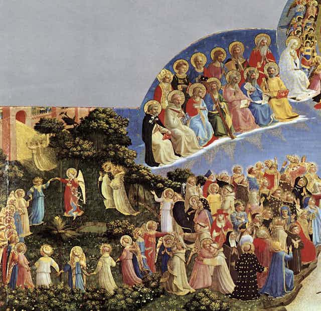 Fra Angelico's Last Judgment, dancing angels.