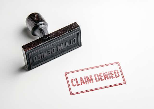 Claim-denied stamp