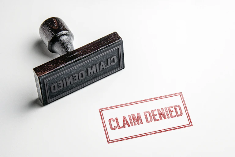 Claim-denied stamp