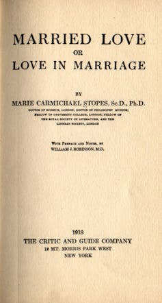 Cover page of Marie Stope's book Married Love or Love in Marriage.