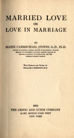 Cover page of Marie Stope's book Married Love or Love in Marriage.