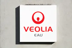 Veolia water logo on a wall