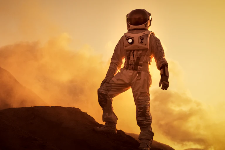 Image of an astronaut on Mars.