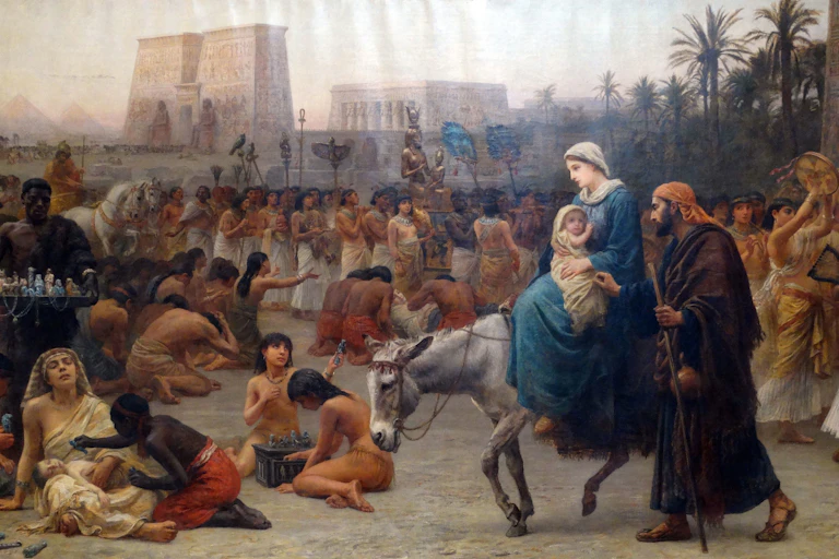 oseph, Mary and Jesus enter Egypt as they flee the Holy Land.