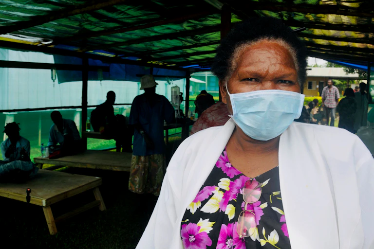 PNG woman wearing mask