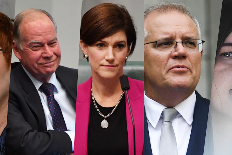 Marise Payne, Russell Broadbent, Nicole Flint, Scott Morrison, Brittany Higgins