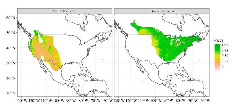 A map showing arid regions in North America