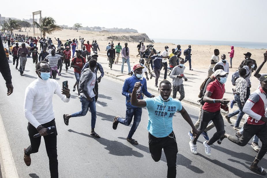 Manifestation de soutien à Ousmane Sonko à Dakar le 3 mars 2021.