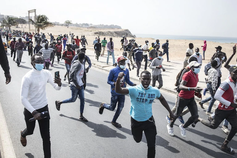 Manifestation de soutien à Ousmane Sonko à Dakar le 3 mars 2021.
