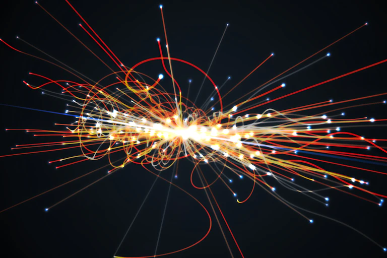 Artist's impression of particle reaction.