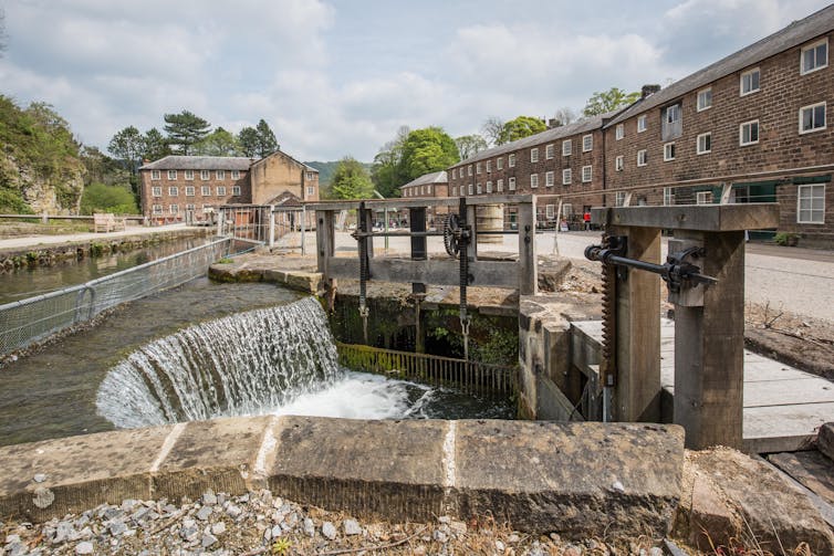 Waterways at Arkwright's Mill, Cromford, Derbyshire.