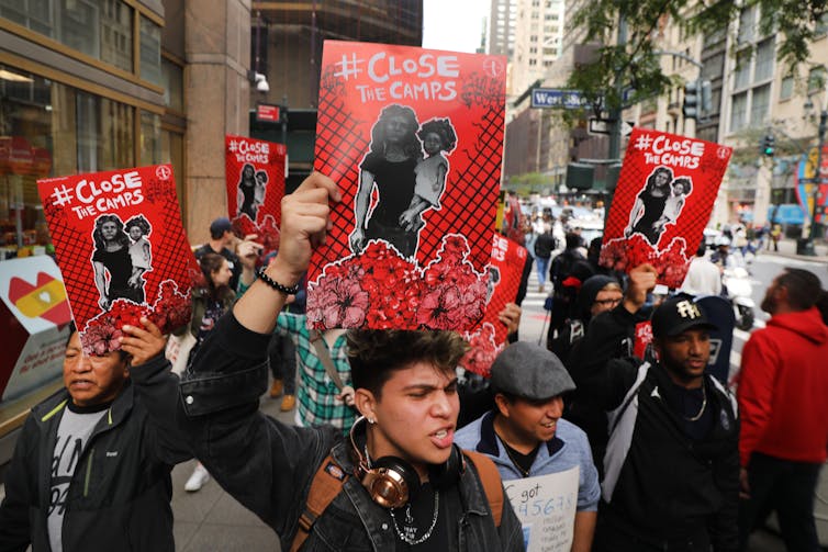 Protesters in New York City demonstrate against immigrant detention camps