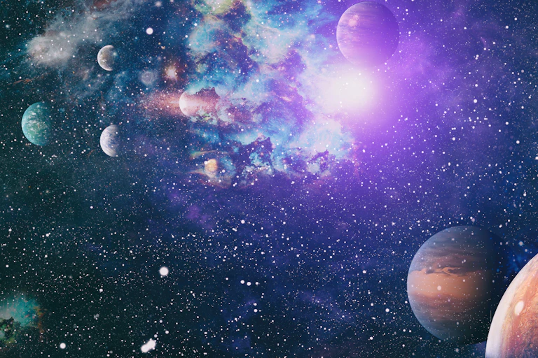 Artist rendition of many planets