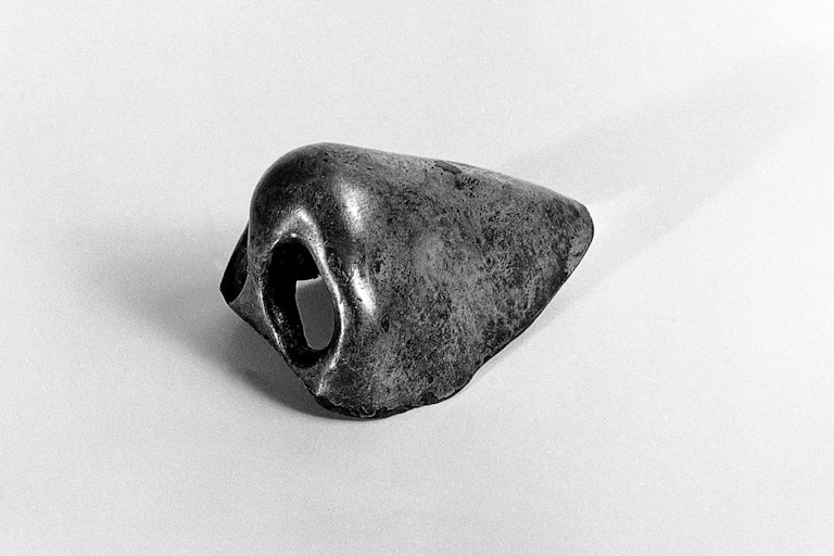 Silver plated artificial nose.