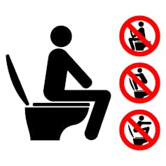 No standing on the toilet seat.