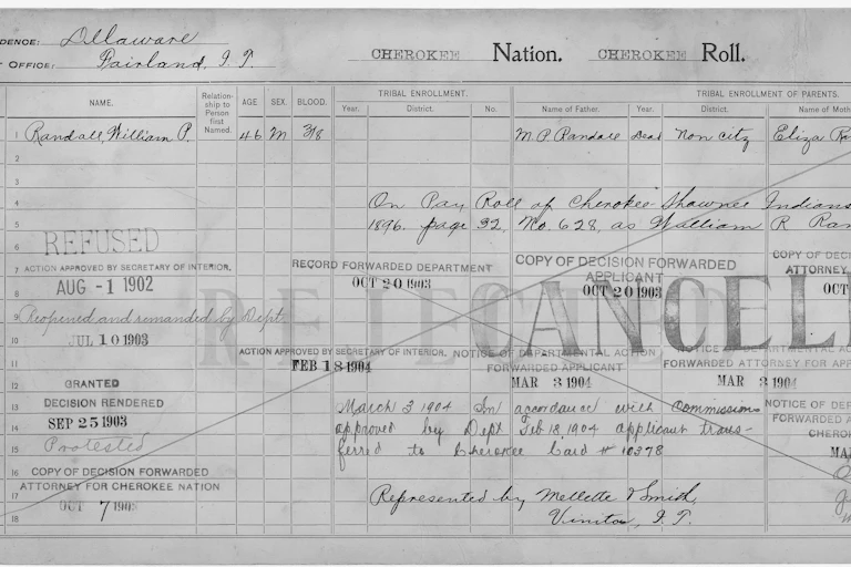 A 1904 Cherokee Census card