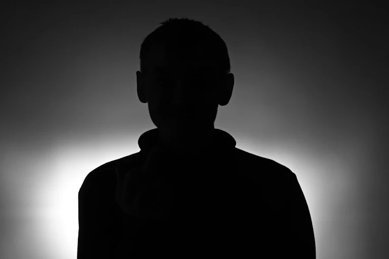 Silhouette of a teenager