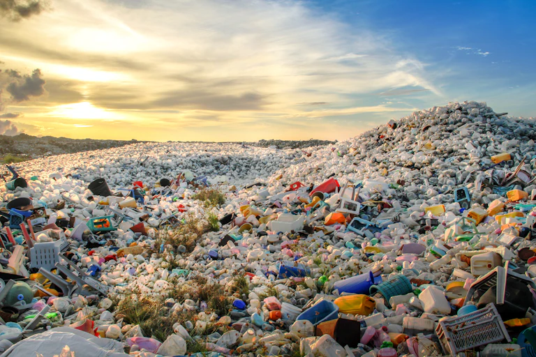 A huge pile of plastic stretching to the horizon.