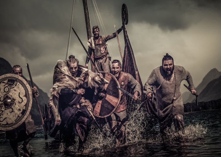Vikings warriors on the attack.