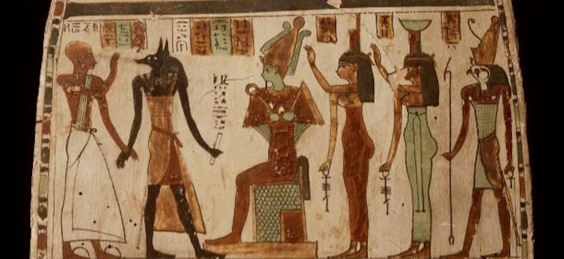 A line of anthropomorphic figures