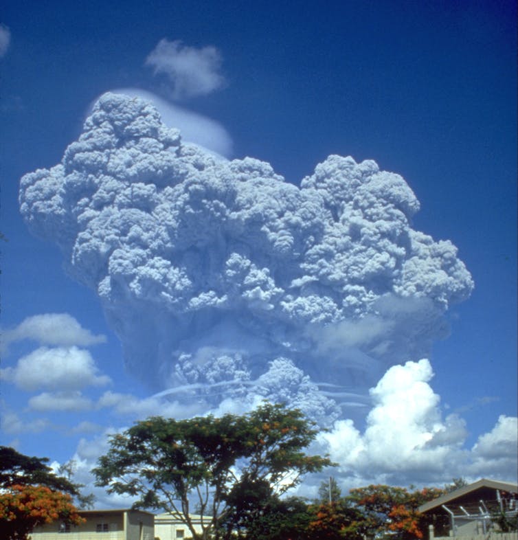 Volcanic cloud over Clark Air Base, Philippines.
