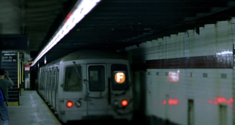 F train in New York subway