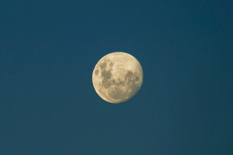 A full moon in the sky.