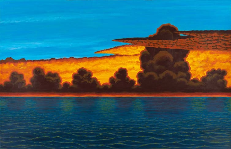 Lidlid, a painting of clouds across the  sea, by Segar Passi